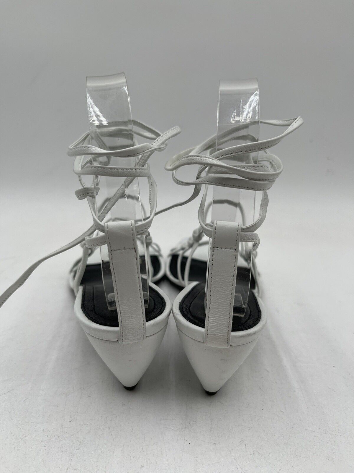 Women’s CO Knotted Designer Footwear Heels in Collor White Size 38