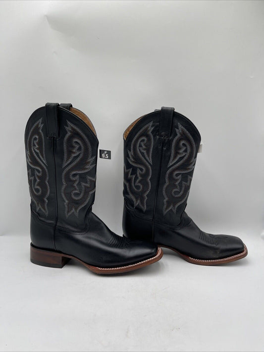 Cody James Men’s Ranger Western Boot Broad Square Toe Color Black Leather Size 9.5D