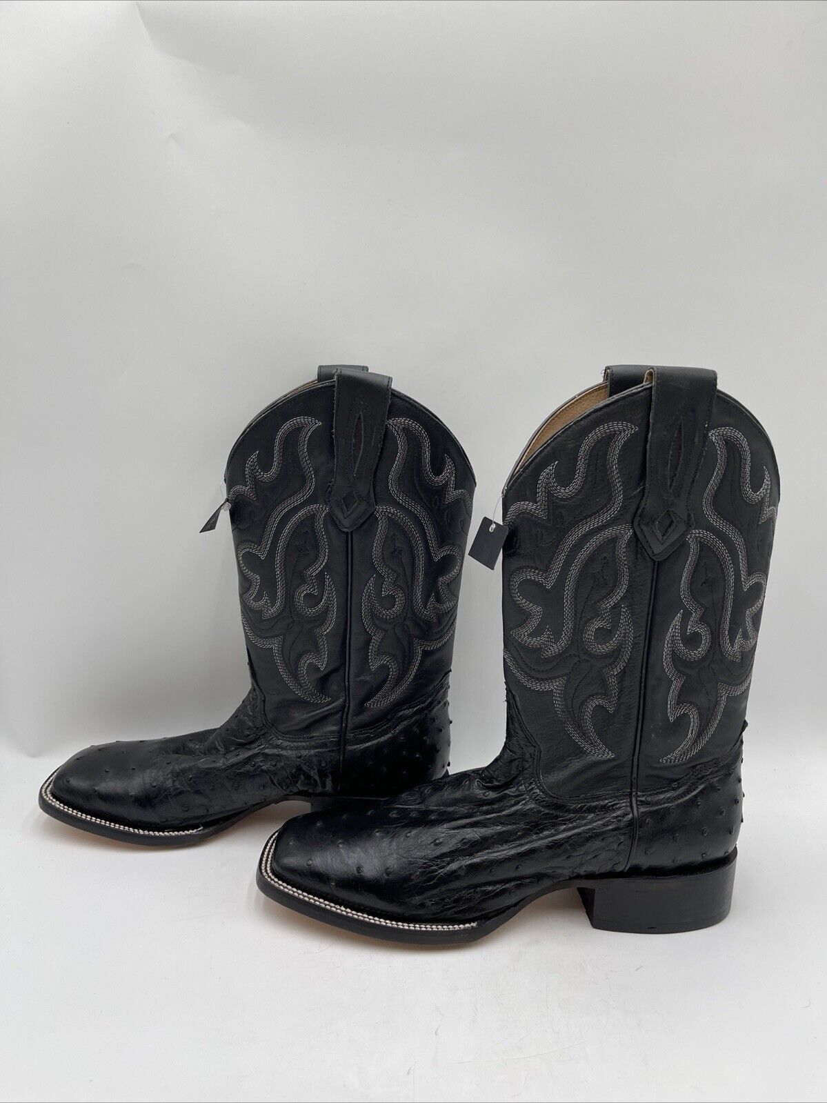 Cody James Men's Exotic Full Quill Ostrich Western Boots Square Toe Color Black Size 9.5D