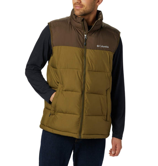 Columbia Men's Clothing Pike Lake Vest, Olive Brown, Color Olive Green, Size Small