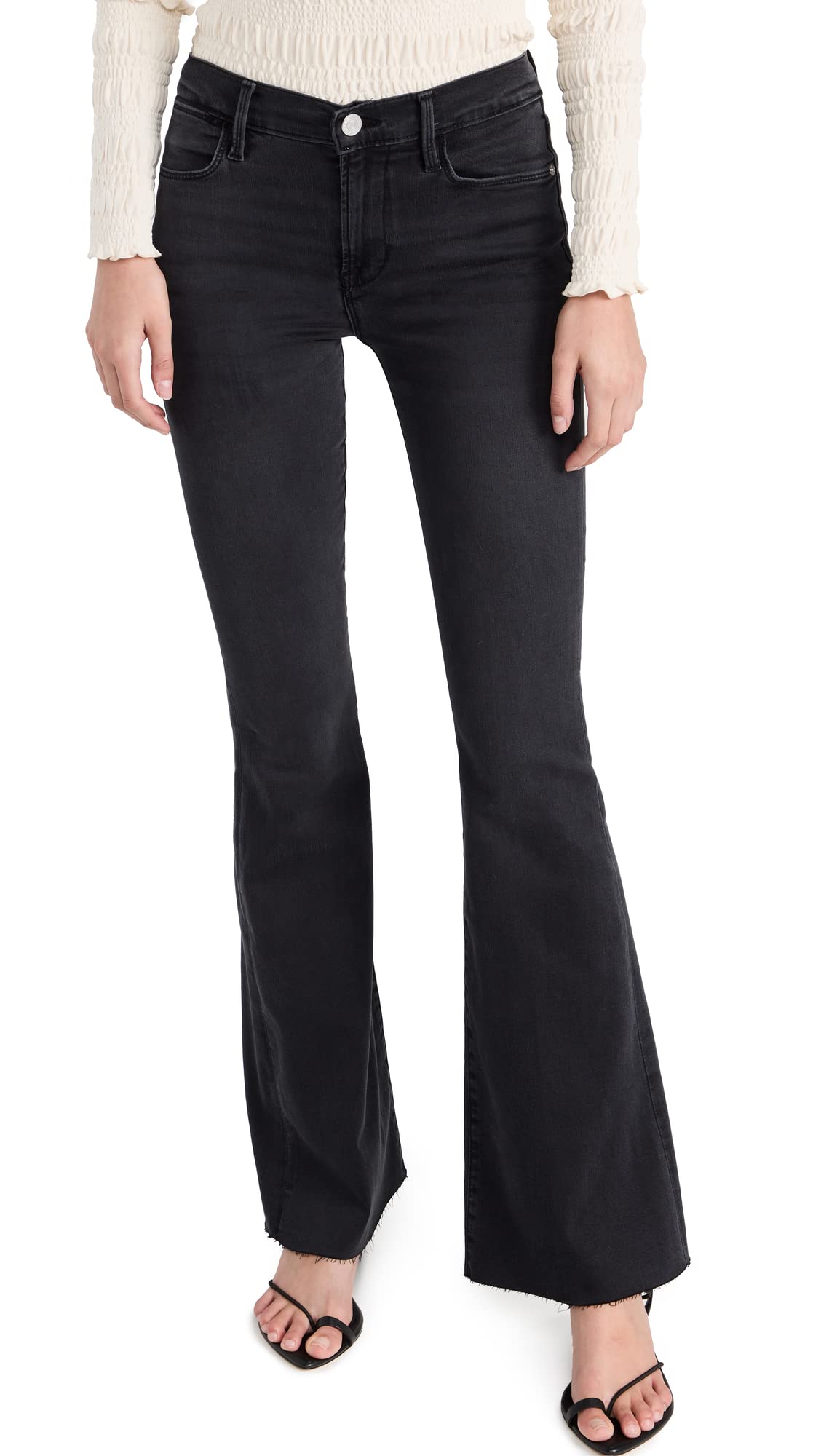 FRAME Women's Clothing FRAME Le High Flare Jeans, Billups, Color Black, Size 25