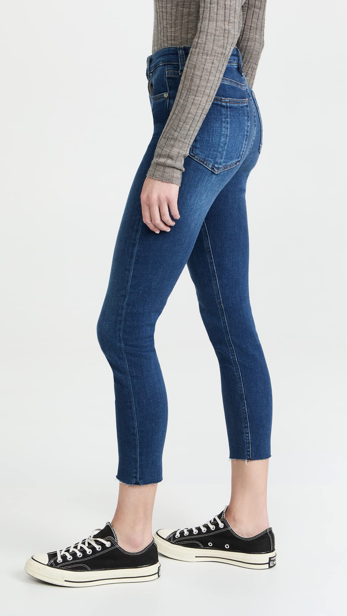 rag & bone Women's Clothing Nina High Rise Ankle Skinny Jeans, Jasper, Color Blue Size 24 Regular