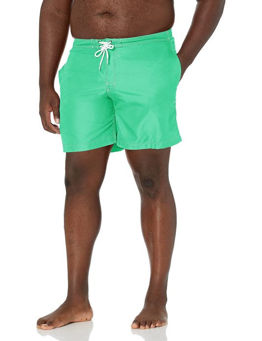 Trunks Men's Clothing Solids Swami E Board Short, Kale Color Green, Size XX-Large