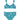 Girls Chan Floral Ruffle Strap Brale Swim Sets, Teal, 8