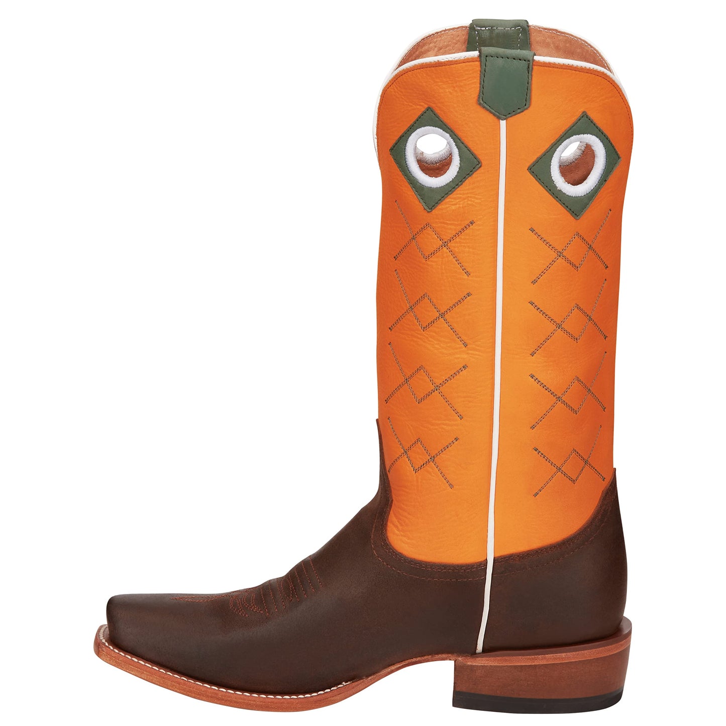 Justin Boots Mens Billet Brown 13in Sunrise Orange Cowhide Top Boot Color Brown Size 13 D