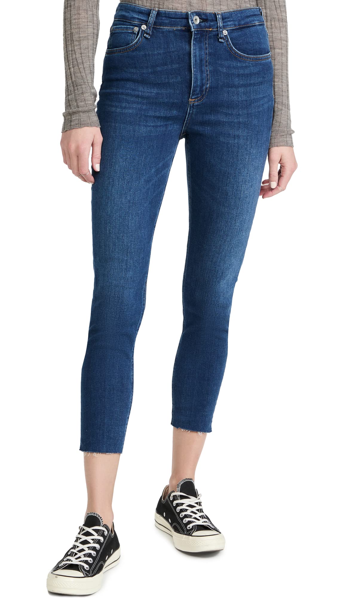 rag & bone Women's Clothing Nina High Rise Ankle Skinny Jeans, Jasper, Color Blue Size 24 Regular