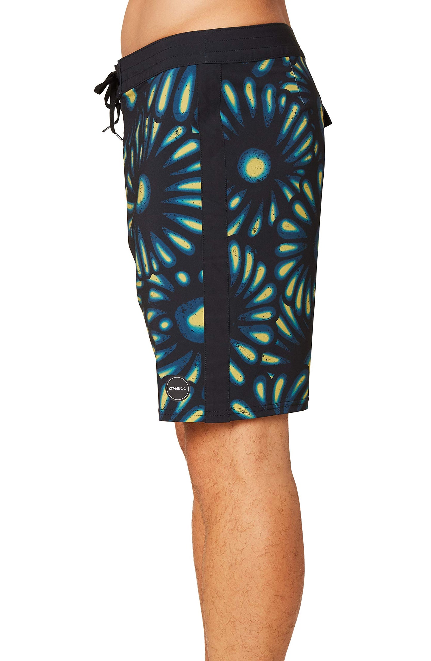 O'NEILL Mens Clothing Hyperfreak Sunburst Swim Board shorts, Color Black 19", Size 29